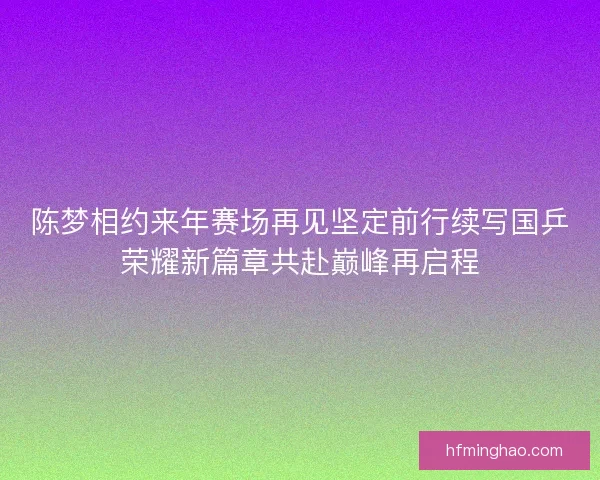 陈梦相约来年赛场再见坚定前行续写国乒荣耀新篇章共赴巅峰再启程