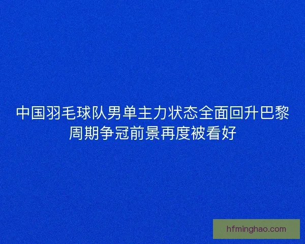 中国羽毛球队男单主力状态全面回升巴黎周期争冠前景再度被看好 中国羽毛球队男单主力状态全面回升巴黎周期争冠前景再度被看好
